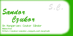 sandor czukor business card
